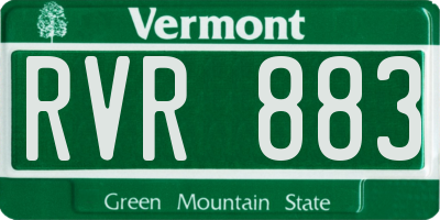 VT license plate RVR883