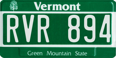 VT license plate RVR894