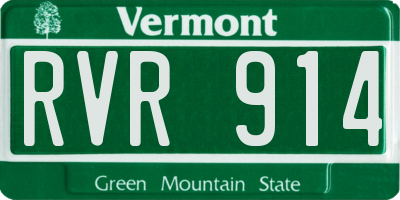 VT license plate RVR914