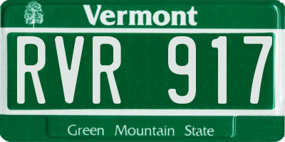 VT license plate RVR917