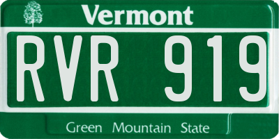 VT license plate RVR919