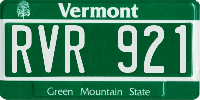 VT license plate RVR921