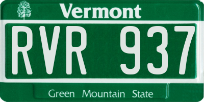 VT license plate RVR937