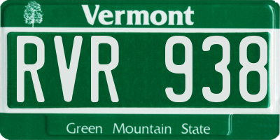 VT license plate RVR938