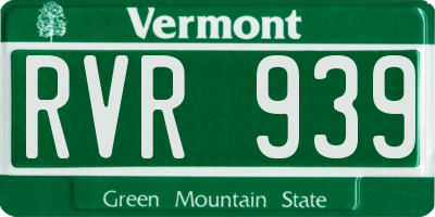 VT license plate RVR939