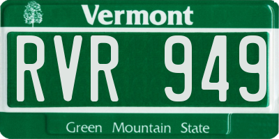 VT license plate RVR949