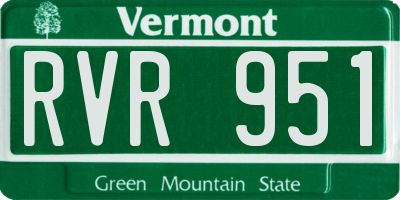 VT license plate RVR951