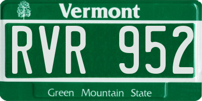 VT license plate RVR952