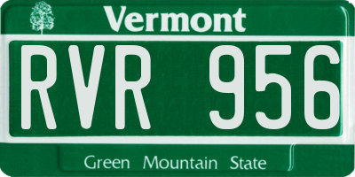 VT license plate RVR956