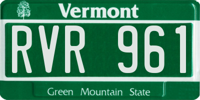 VT license plate RVR961