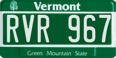 VT license plate RVR967