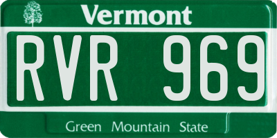 VT license plate RVR969
