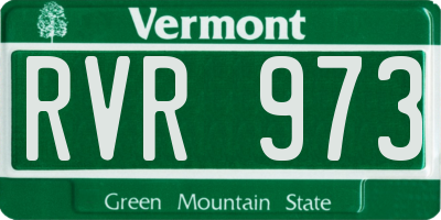 VT license plate RVR973
