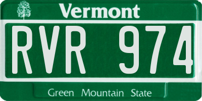 VT license plate RVR974