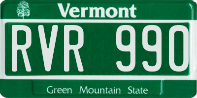 VT license plate RVR990