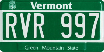 VT license plate RVR997