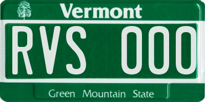 VT license plate RVS000