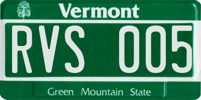 VT license plate RVS005
