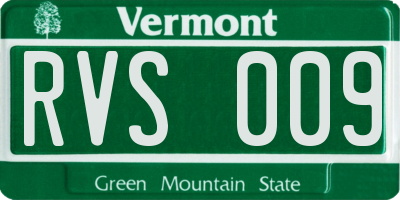 VT license plate RVS009