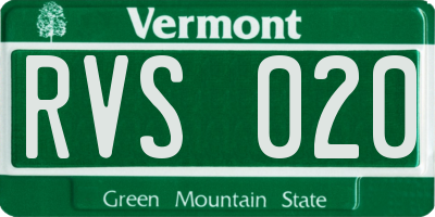 VT license plate RVS020