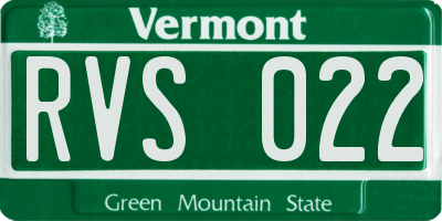 VT license plate RVS022
