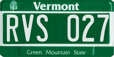VT license plate RVS027