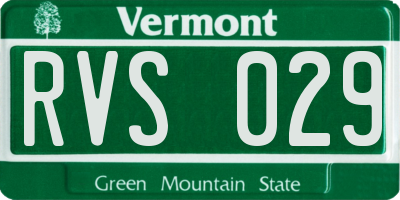 VT license plate RVS029