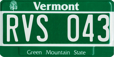 VT license plate RVS043
