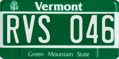 VT license plate RVS046