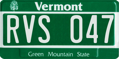 VT license plate RVS047