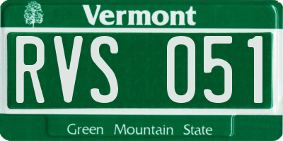 VT license plate RVS051