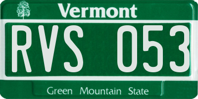 VT license plate RVS053
