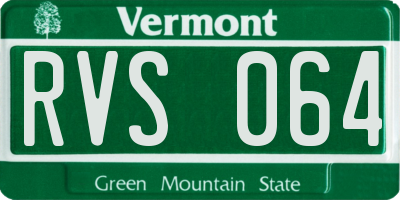 VT license plate RVS064