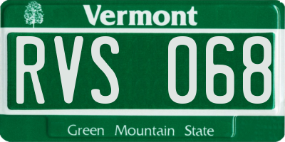 VT license plate RVS068