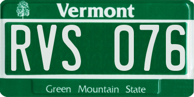 VT license plate RVS076
