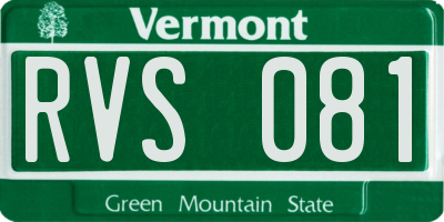 VT license plate RVS081