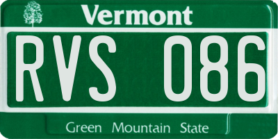 VT license plate RVS086