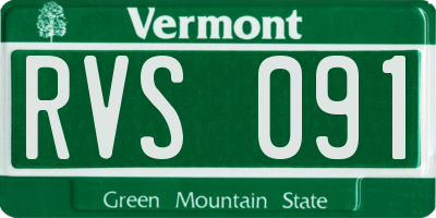 VT license plate RVS091