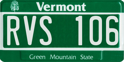 VT license plate RVS106