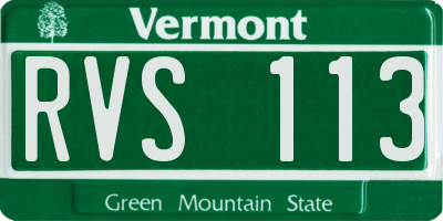 VT license plate RVS113