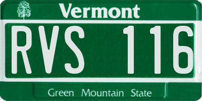 VT license plate RVS116