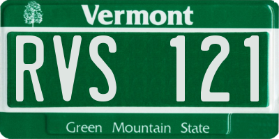 VT license plate RVS121