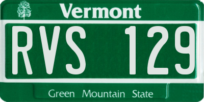 VT license plate RVS129