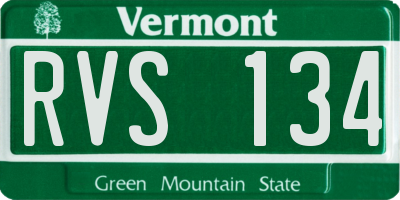 VT license plate RVS134