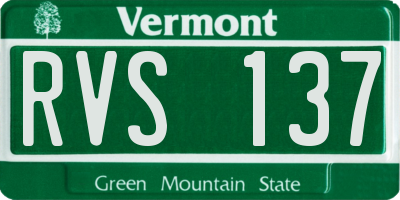 VT license plate RVS137