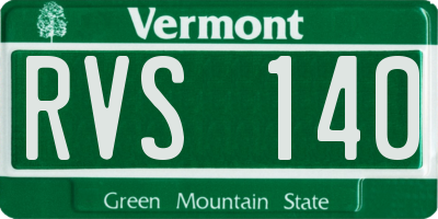 VT license plate RVS140