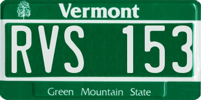 VT license plate RVS153