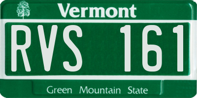 VT license plate RVS161