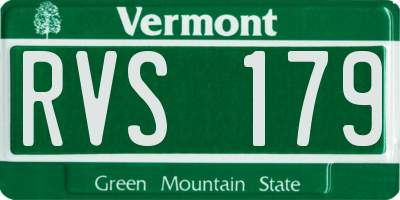 VT license plate RVS179