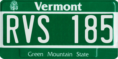 VT license plate RVS185